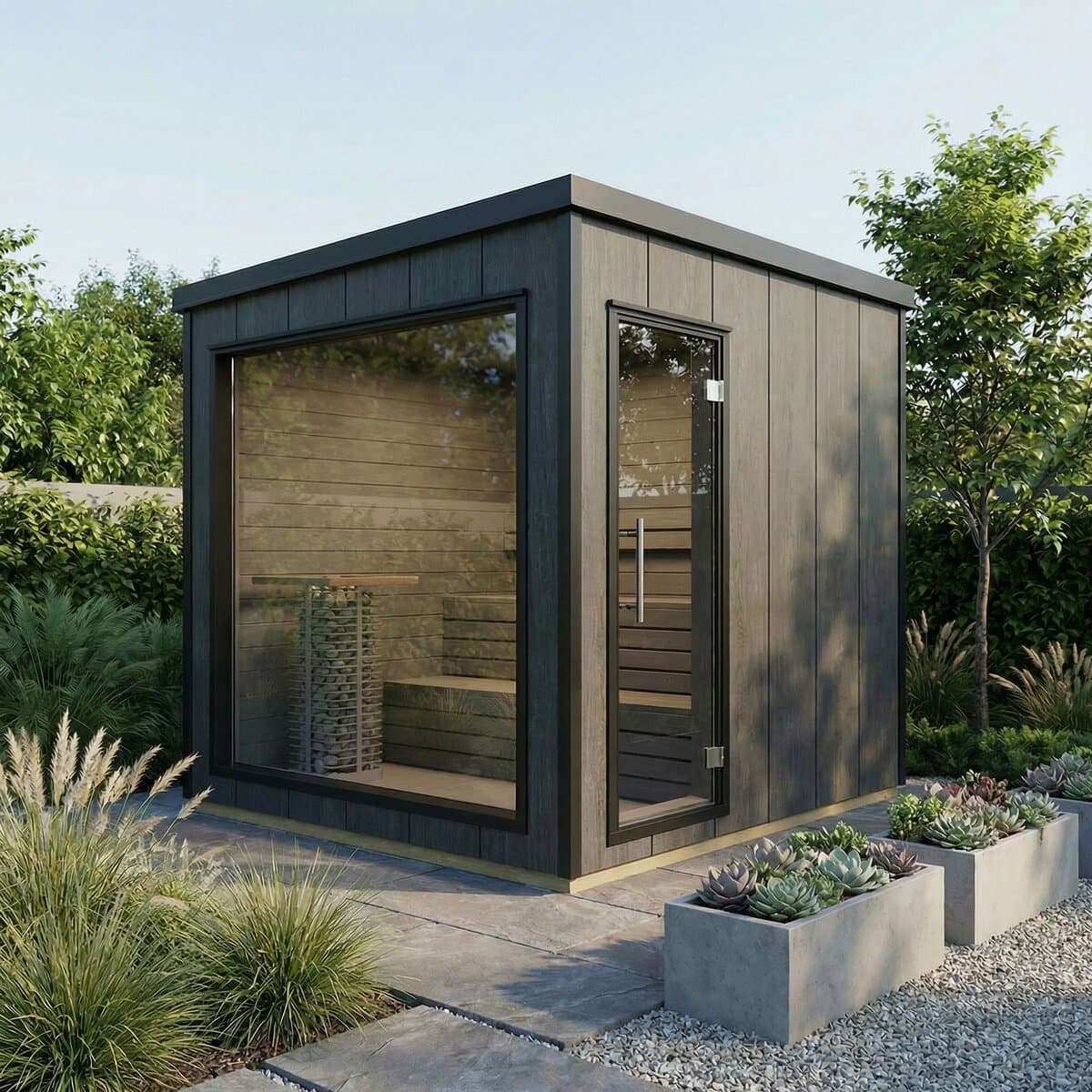 FINKA Keitele — tmavý vertikální obklad